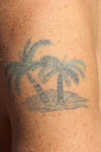 Blue Wave Tattoo Print on Forearm