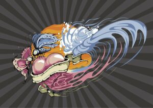 Wave Tattoo in A Heart Print