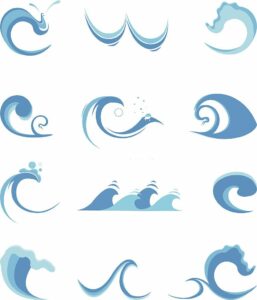 Blue Wave Tattoos Design on Foot